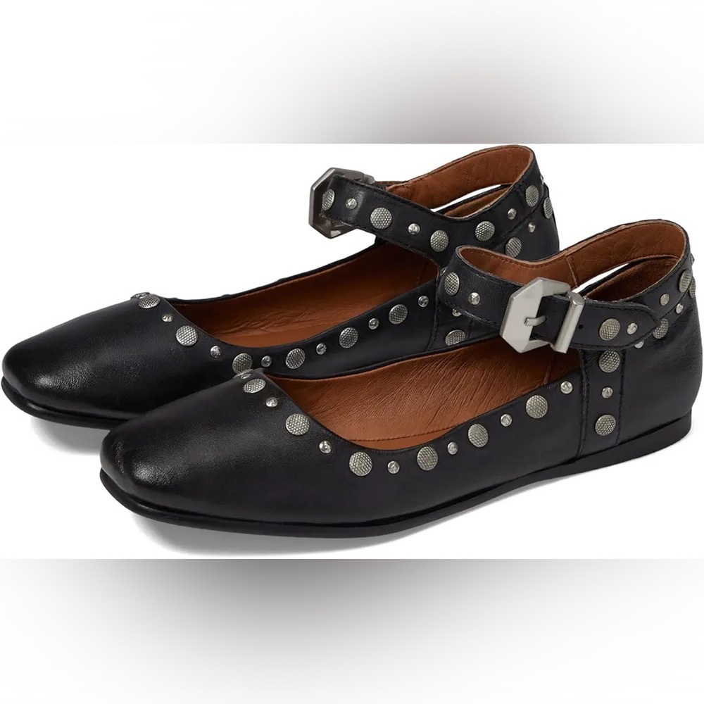 Free People Black Studded Flats